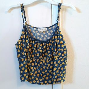 LA Hearts Daisy Trim Shirred Cami Tank Top